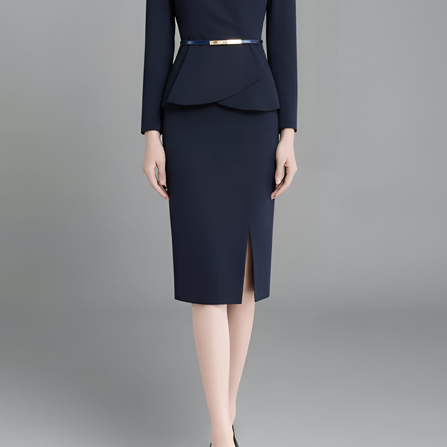

2026 Spring High-End Navy Professional Suit Set - Elegant, Fashionable Workwear for Women M