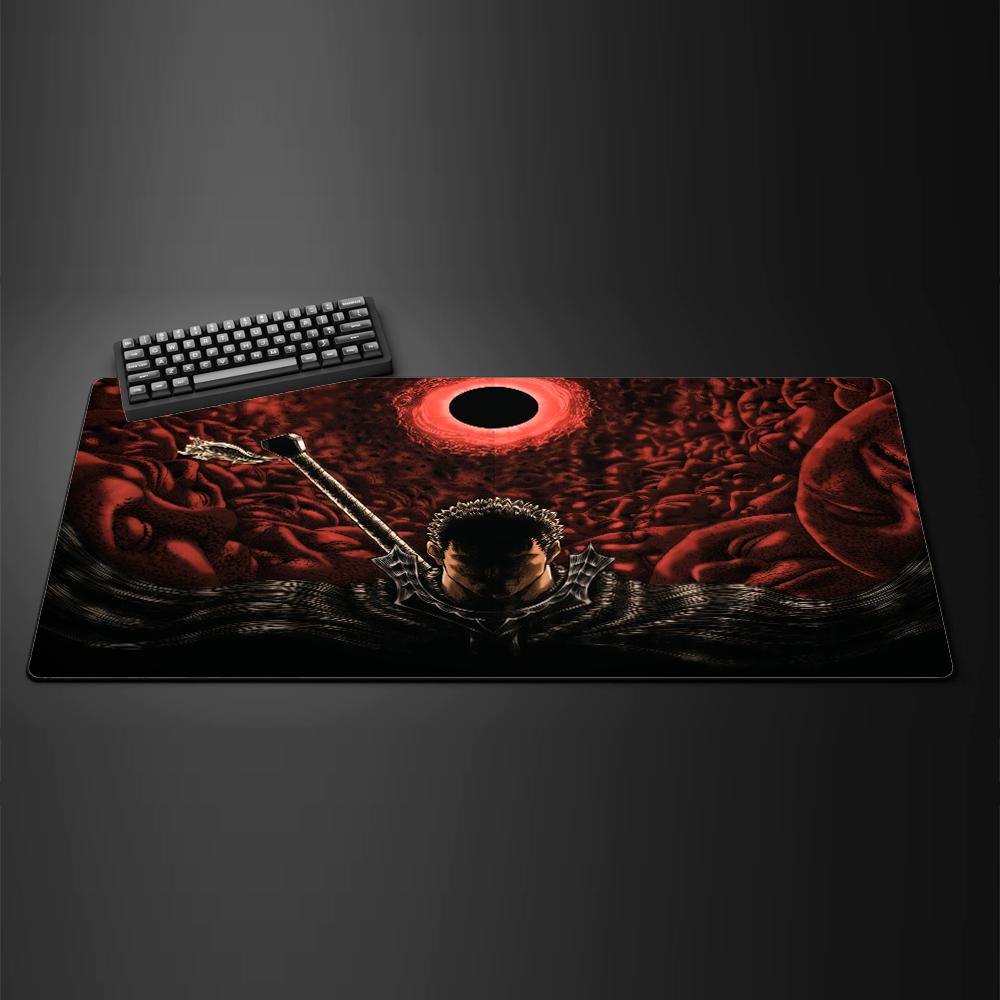 Tappetino per Mouse Accessori per Computer da Gioco Varmilo Tastiera MousePad CS GO LOL Tappetino Mouse Berserk Guts Anime Tappeto Gamer Tappetino per Scrivania