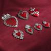 Vintage Gothic Alloy Jewelry Pendant Skull Heart Pendants Charm DIY Earrings
