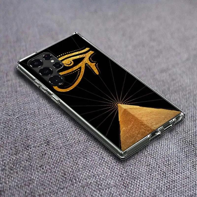 Ancient Egypt Egyptian God Horus Kemetic Heru Clear Phone Case for Samsung Galaxy S21 Plus S24 S23 S20 FE S22 S26 Ultra S25 Edge