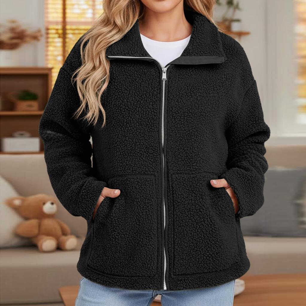 Damska gładka luźna bluza z kapturem z jedną kieszenią casual