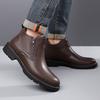 Herbst Winter Neue Designer-Lederstiefel für Herren Einfarbige Mode-Plateauschuhe Männliche Mode Lässige Business-Knöchelboots Mann