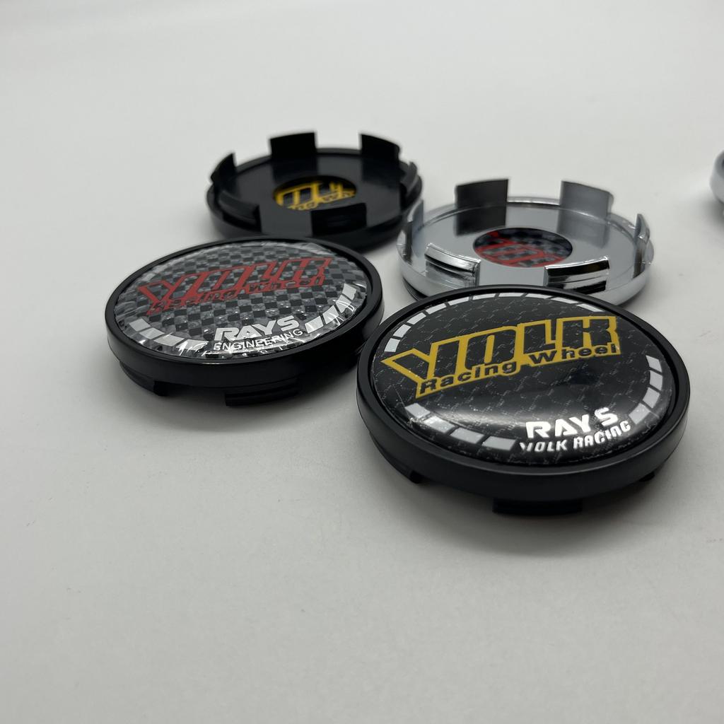 4 Stück T63-2 63mm Für VOLK RAYS Emblem Plakette Auto Radnabenkappen Radnabenmitte Staubschutz Felgenkappen Auto Styling Zubehör
