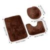Bathroom Carpet Toilet Cushion Cover Microfiber Absorbent Non-Slip Mat Three-piece Set=U-shaped 40*50+cover 45*50+door Mat 50*80
