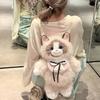 Kawaii Realistic Simulated Cat Backpack Cute Cartoon Soft School Bags Small Capacity Bag Travel Storage