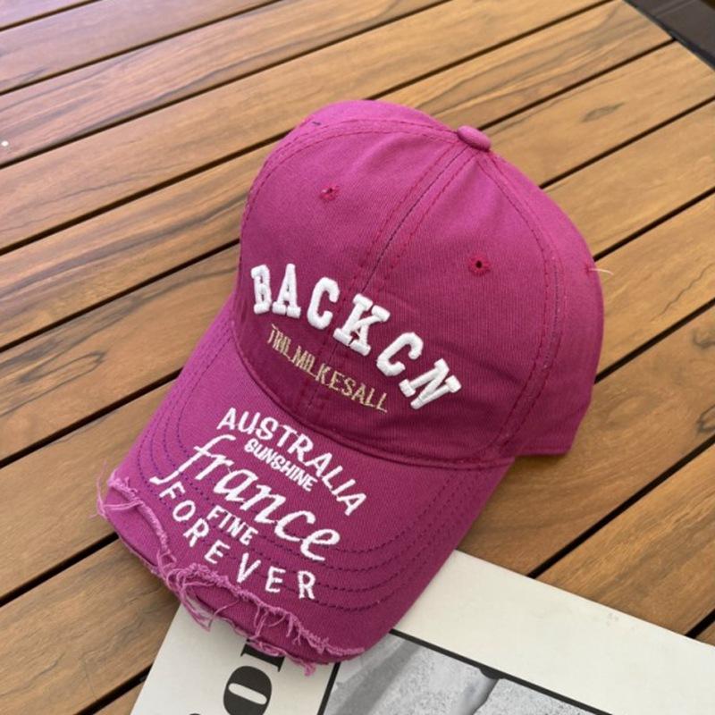 Niche edging letter embroidery baseball cap children's spring and summer face small casual versatile cap travel visor