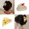 Fashion Cute Fun Creative Design Cream Cake Yellow Cheese Hair Clip Ponytail Claw Clip Women Girls Hair Accessories Gifts