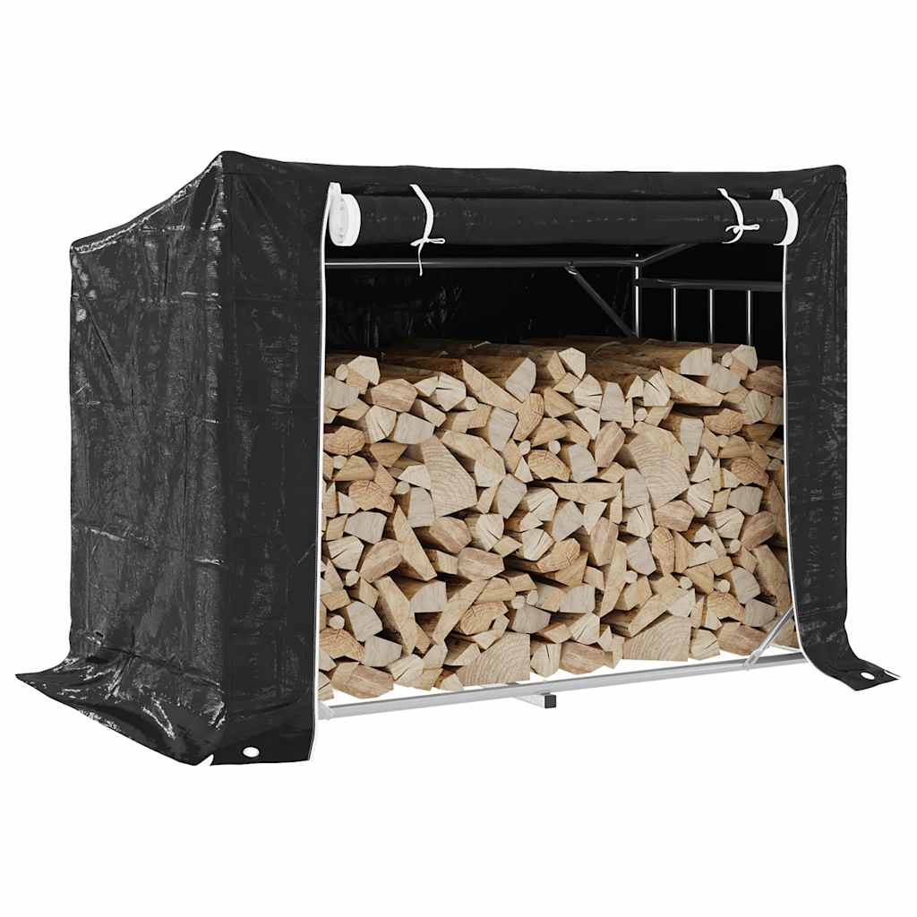 Firewood Rack with Rain Cover 151 x 80.5 x 110.5 cm Galvanized Steel