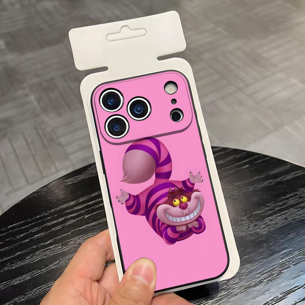 C-Cheshire Cat Cool Phone Case For IPhone 17 Air 16 E Pro Max 15 14 13 Mini 12 Pro 11 Max Plus Black Soft Shell