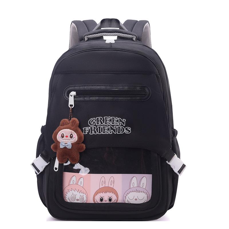 

2025 Colorblock College-Style Casual Backpack, Large Capacity, Versatile for Middle School Students чорний