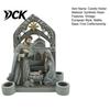 Resin Holy Family Ornaments Christmas Nativity Scene Candle Holder, Manger Figurine with 4 Seasonal Atmosphere Accessories Slots, Vintage Candlestick