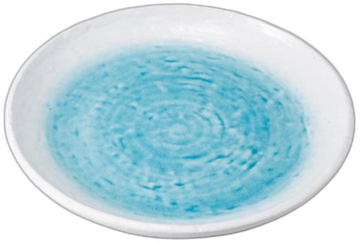 

White Flowing Water Round Plate x 20 x Medium Ceramic Serving Plate by Setomonohonpo 7.0mm [20 2.6cm]