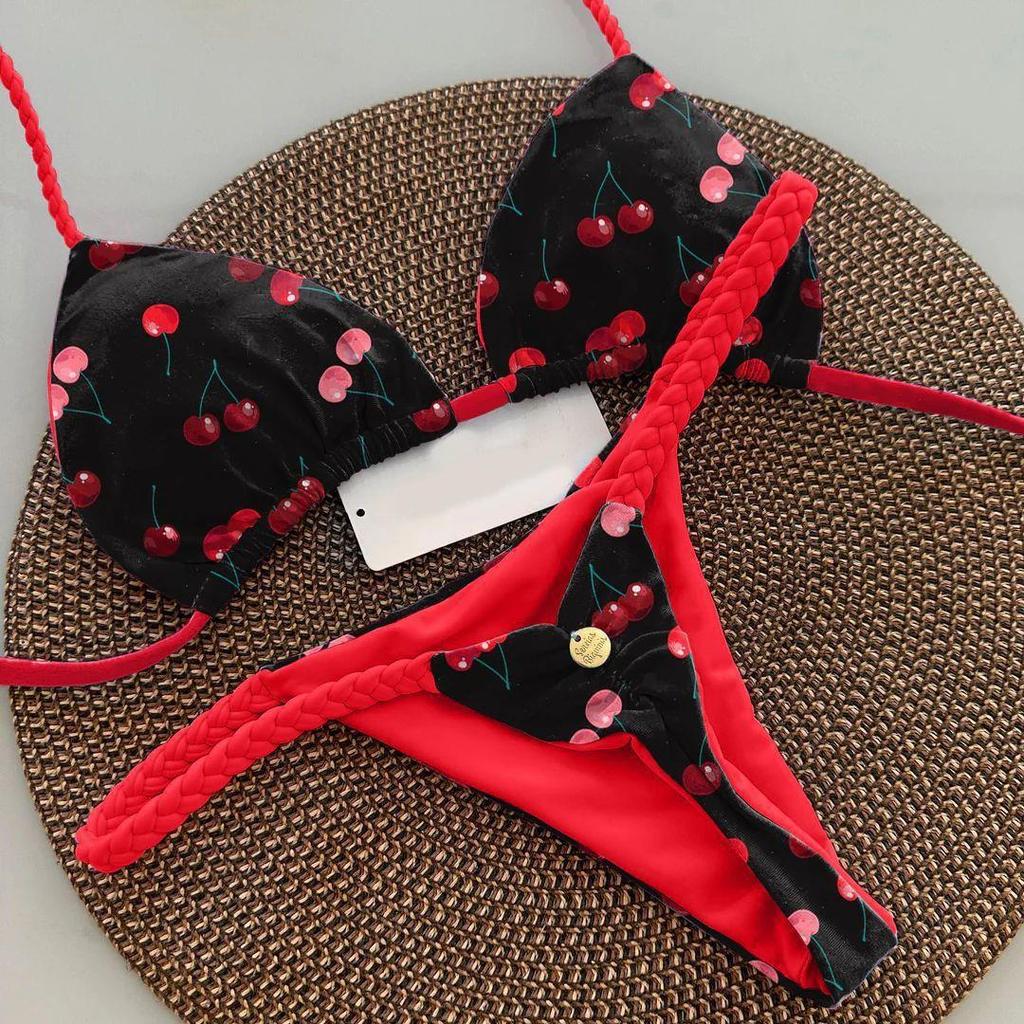 Wishbiki Europäischer & Amerikanischer Push-Up Geflochtener Bikini - Sexy Geteilter Strand-Badeanzug aus Brasilien