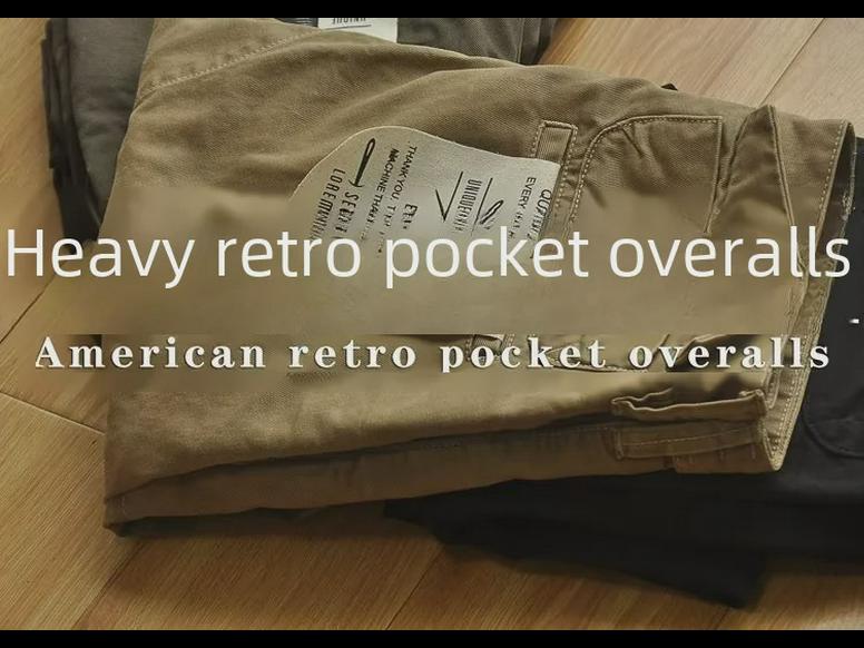 2023 Men's American Retro Heavy-Duty Overalls: Dirt & Wear Resistant, Loose Straight Casual Pants