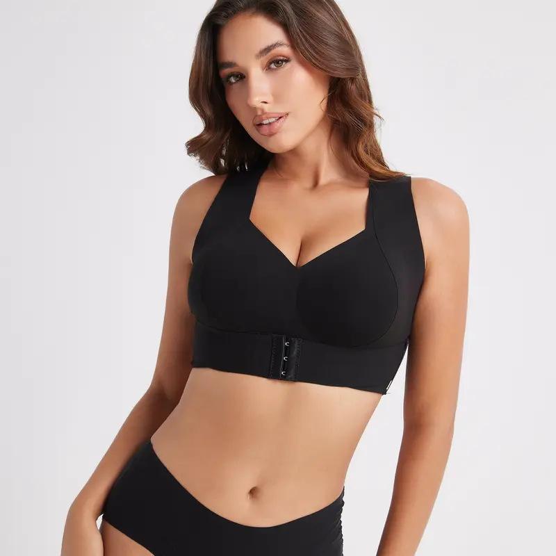 Women European Size Jelly Cup Sports Bra Breathable Posture Support Lifting Anti-Sagging Underwear