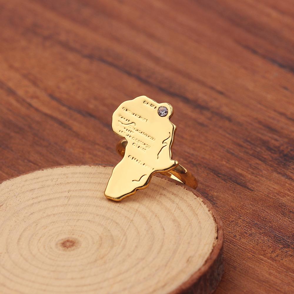 Design Africa Map Shape Ring, Versatile World Map Ring, Ring Jewelry for Men and Women