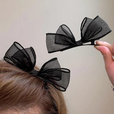 Elegante Große Schleifen Spitze Blume Haarnadeln Stoff Elastische Schleife Haarbänder Frauen Haaraccessoires Mode Haarspange