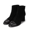 Leather Suede Color Block Ankle Boots 6.5cm Bbg865bk