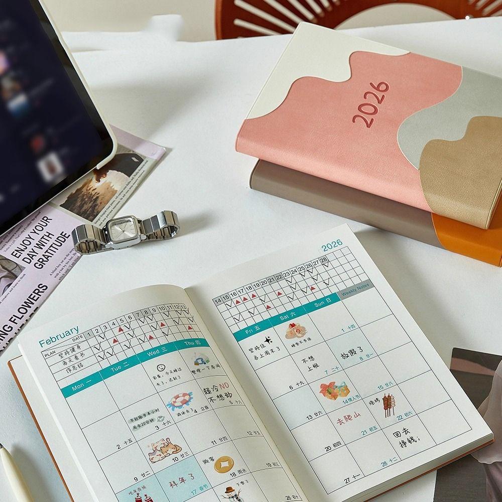 Ocean Waves 2026 Schedule Book A5 Planner Notebook Portable Calendar Book  Office Supplies