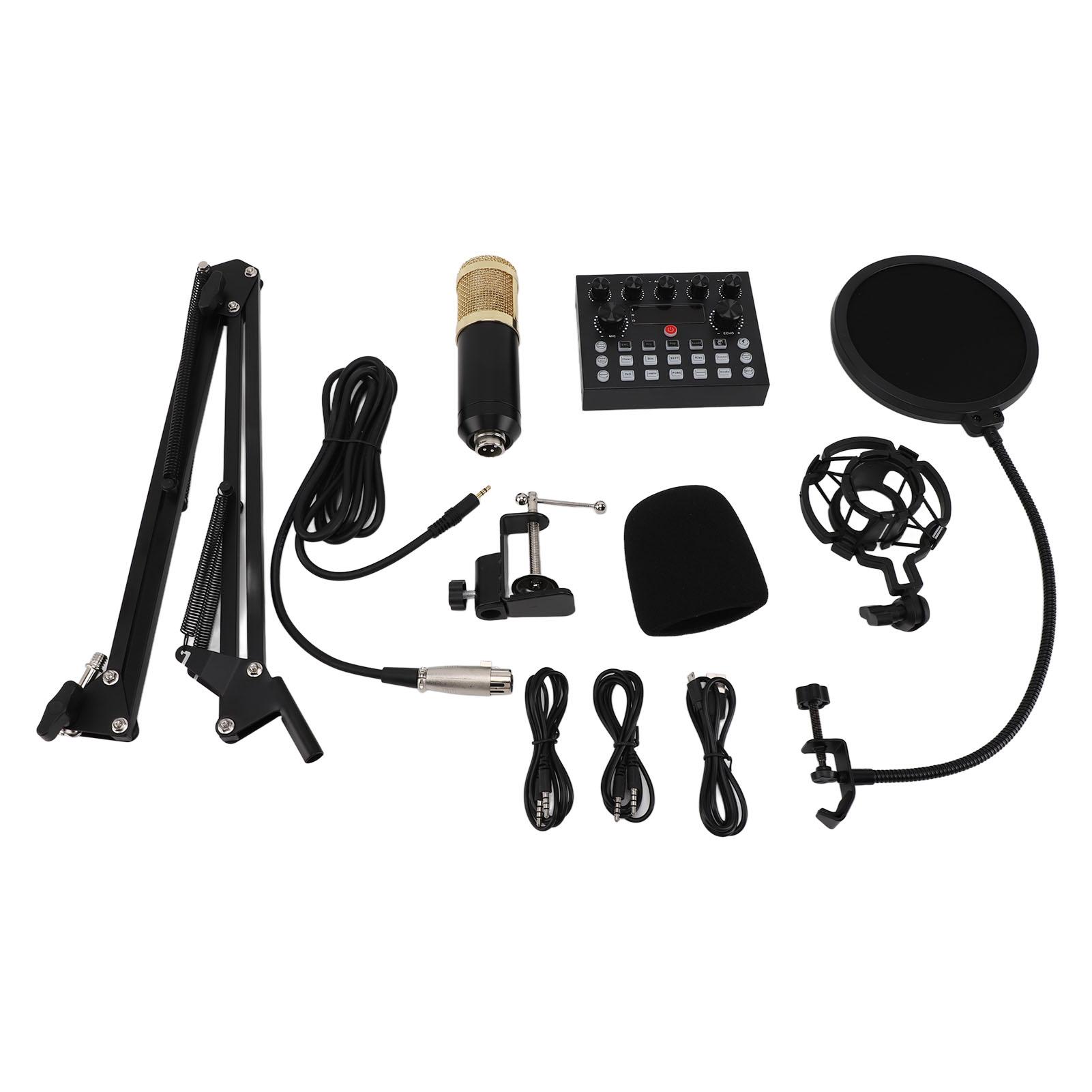 

Комплект оборудования для подкаста: многофункциональный конденсаторный микрофон с комплектом звуковой карты для прямой трансляции