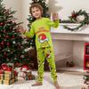 Print Cute Family Set Pajamas, Home Clothes, Family Set Long Sleeve Top Pants Set