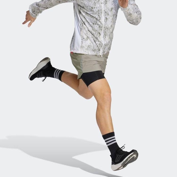 Adidas Logo Print Elastic Waist Casual Shorts Men Bottoms Marble-Silver IB8933