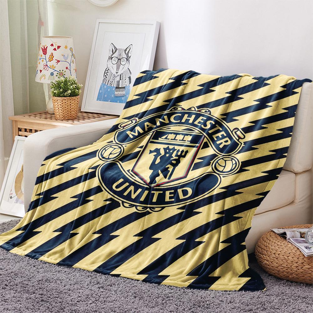 1pz Coperta in Flanella con Stampa Manchester United FC, Alta qualità Confortevole per Tutte le Stagioni, Decorazione per la Casa, Calore e Comfort, Perfetta per Regali di Natale