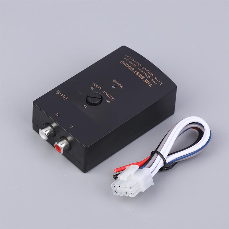 Ph-2 Car Stereo-Audio Rca-Speaker Amplifier High To Low Subwoofer Audio Converter Adapter Adjustable Auto Part