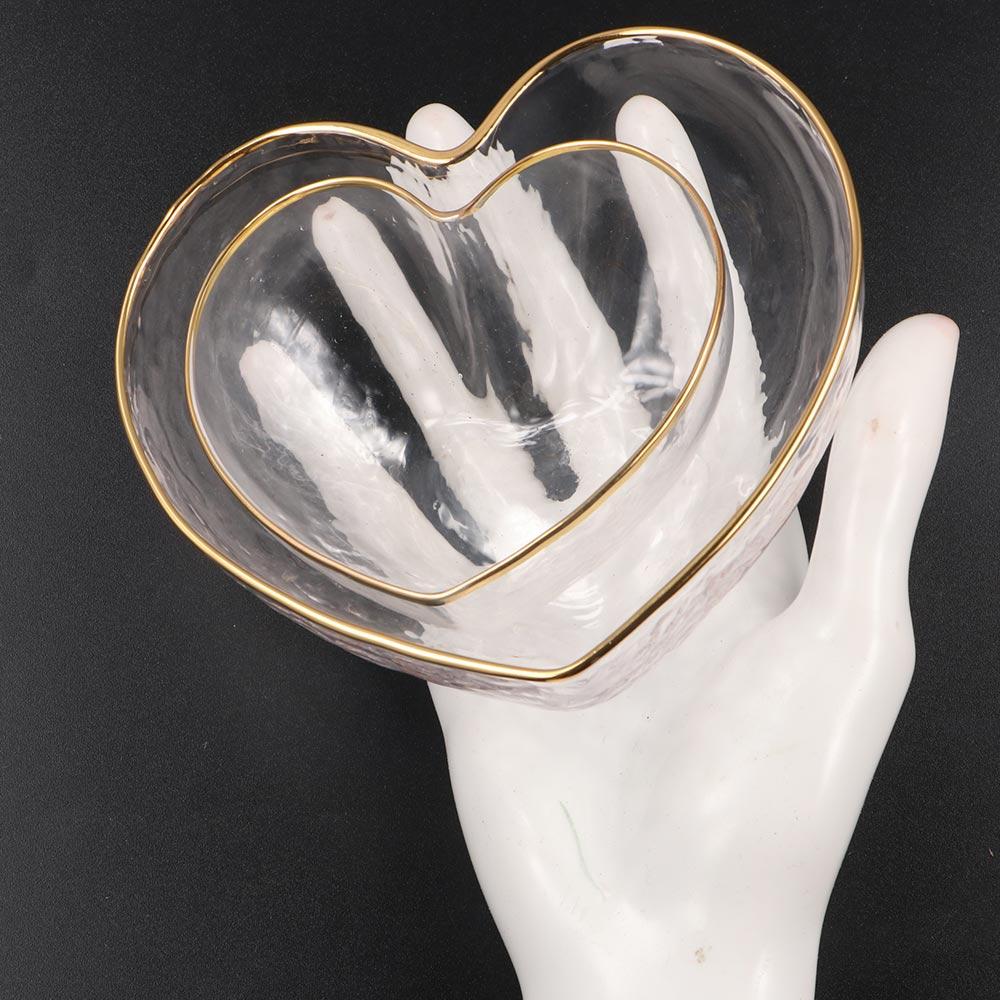 

Irregular Clear Serving Dish Heart Shaped Fruit Plate Simple Candy Trays Dessert