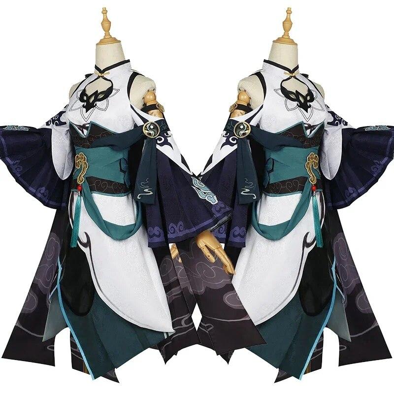 Game Impact 3 Cosplay Fu Hua Cosplay Costume Wig Dress Uniform Full Set FuHua Halloween Party Costume for Women Girls