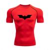 Men's Batman Compression Short Sleeve Sports T-Shirt for Running, Basketball, or Football - Quick Dry, Tight Fit, Round Neck.