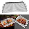 Grilling Tray Stainless Steel Grill Pan Perforated Design Food-Grade Material Efficient Heat Distribution Easy Cleanup