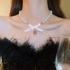 Collana a Clavicola con Nappa di Perle e Farfalla in Stile Coreano