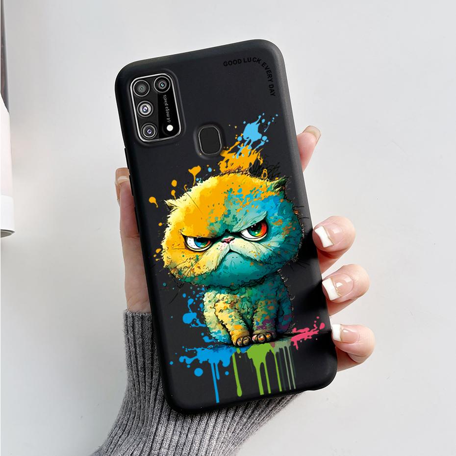Silicone Case For Samsung M31 M 31 Cover Cute Rabbit Panda Shockproof Phone Case For Samsung Galaxy M31s M31 s M315F M317F Etui