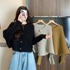 Bat Sleeve Knitted Cardigan for Women In Autumn Paired with Korean Style One Neck Loose Sweater and Short Jacket