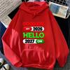 Goodbye 2026 Hello 2027 Christmas Hoodie New Year Sweatshirt Holiday Pullover Tracksuits  Hooded Sweatshirt