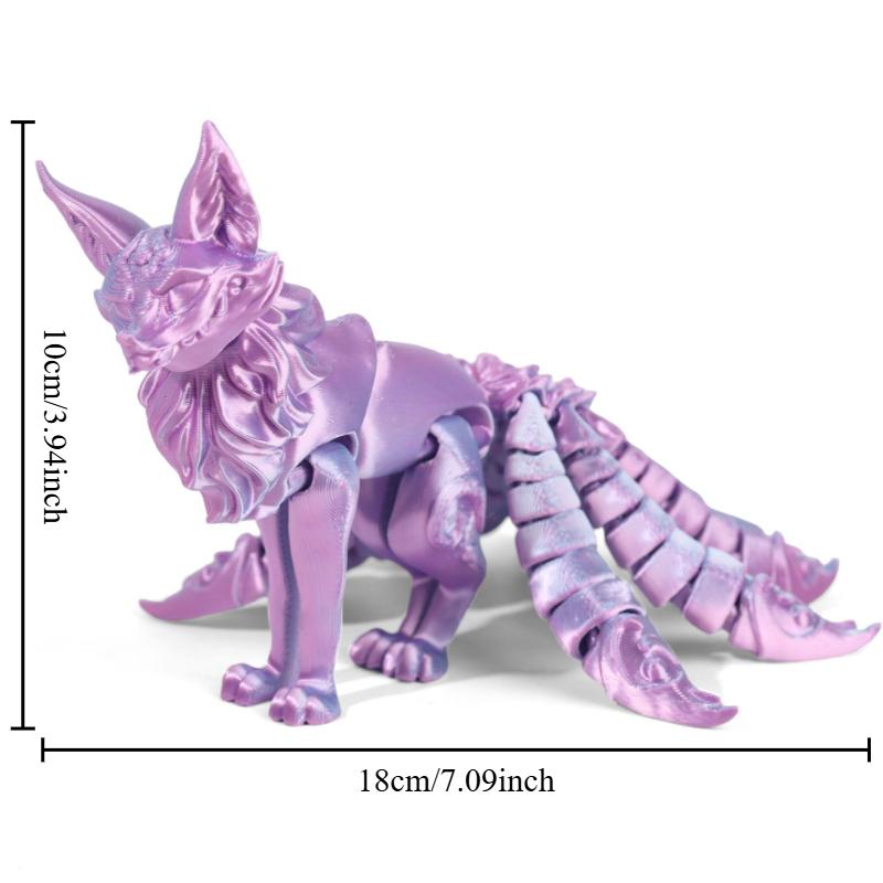 3D Printed Nine Tailed Fox Figurines Articulated Fox Figurines Flexible Joint Fox Miniatures Figurines Home Decoration Crafts