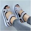 Stylish And Trendy Women's Flip Flops With Magic Tape And Cross Straps