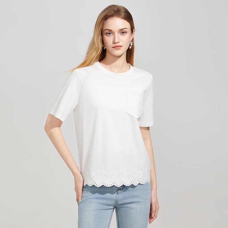 Women's Fashion Lace Embroidered Short Sleeve T-Shirt