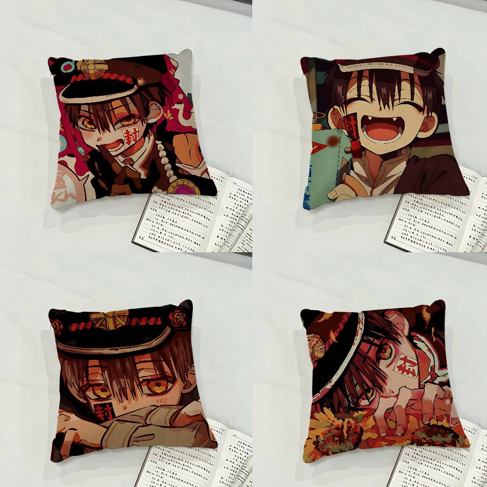 Cute H-Hanako-Kuns Kawaii Case Plush Fabric Soft Pillowcase Double Sided Print Cushion Cover Household Gifts