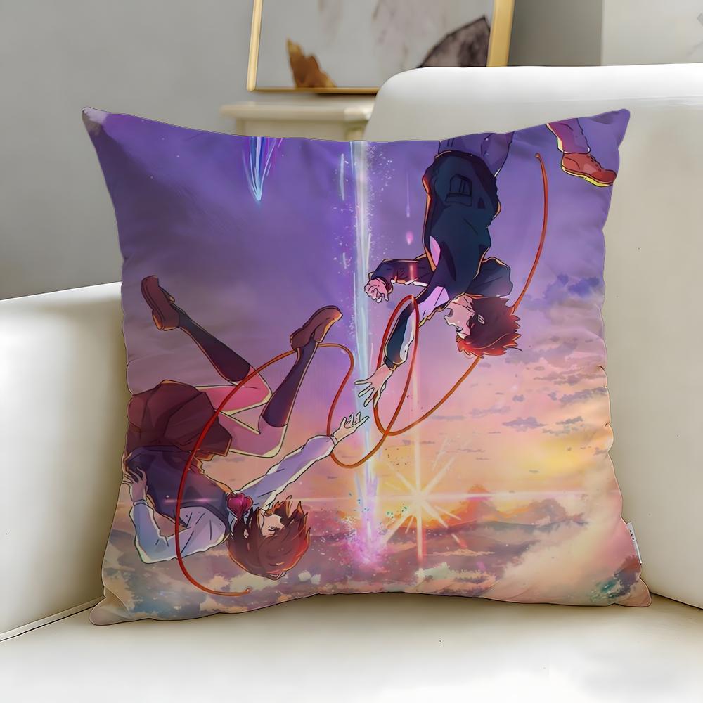 classic anime movie Your Name Cushion Cover Soft & Easy-Wash Pillow Case – Versatile for Couch, Bed, Travel and Office
