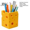 Modern Desk Decoration Creative 3D Printed Cheese Pen Holder, Cute Desktop Organizer, Plastic Stationery Holder Multifunctional Storage Ornament