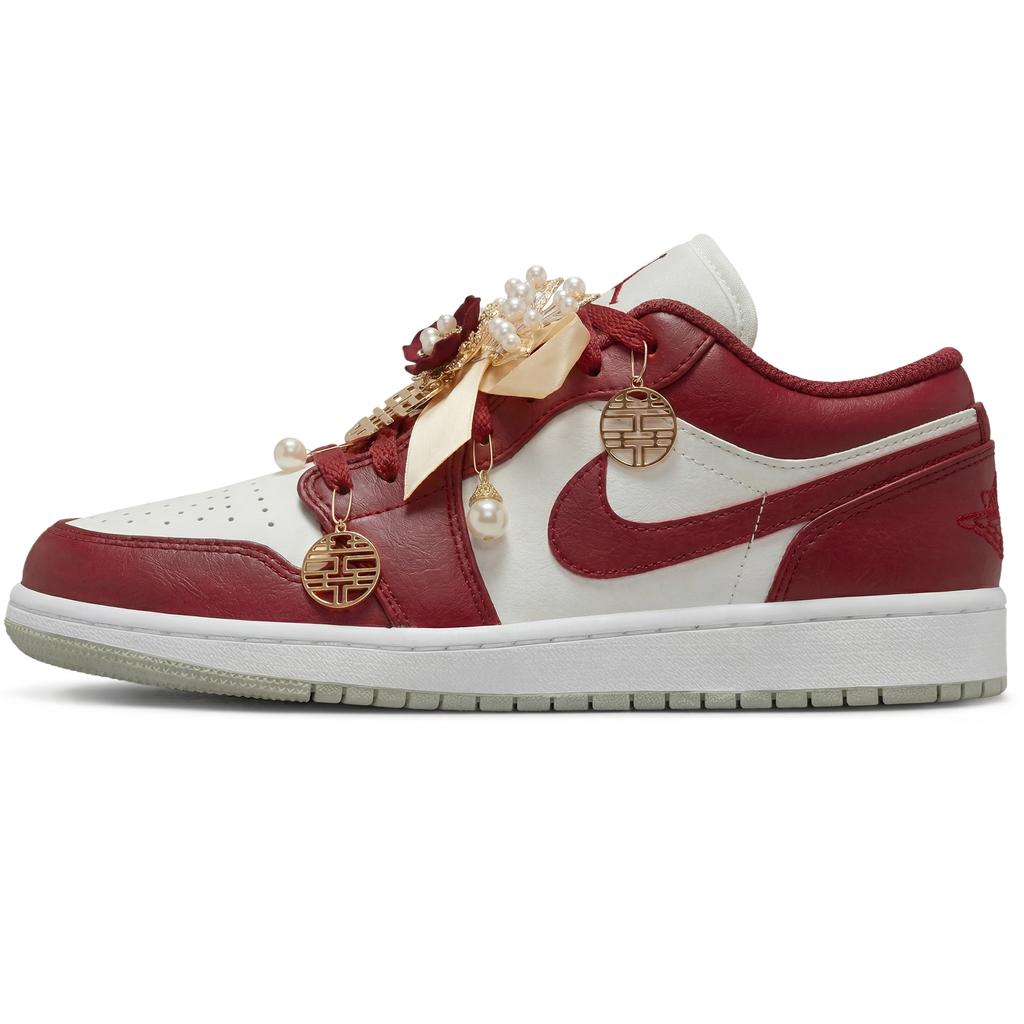 Jordan Air Jordan 1 Perfect Match Eternal Bond, Formal Attire, Wedding Shoes Slip Resistant Lightweight Low Top 553560-133(Team2070-S-BOX)
