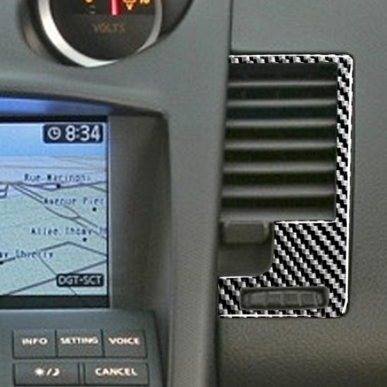 2Pcs Carbon Fiber Interior Center Air Vent Cover Trim For Nissan 350Z 2003-2009