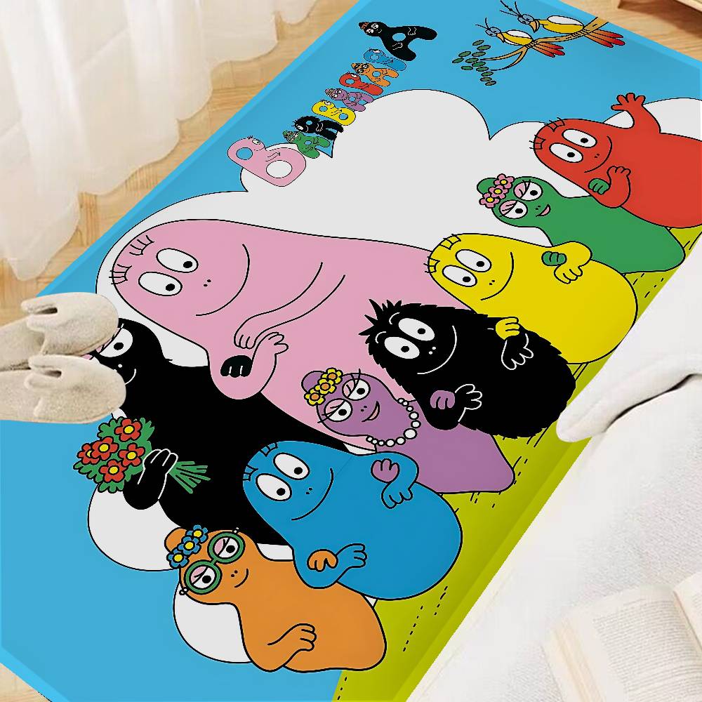 

Cute Cartoon Les Barbapapa Floor Mat Rectangle Anti-slip Home Soft Badmat Front Door Indoor Outdoor Mat Welcome Doormat 40x60cm