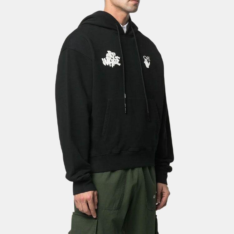 Off-White SS21 Red Tongue Out Over Logo Printing Pullover Loose Fit Black Men's OMBB037S21FLE0061001