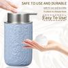 Ceramic Bathroom Foam Soap Dispenser with Silver Pump, Refillable Lotion Dispenser, Blue