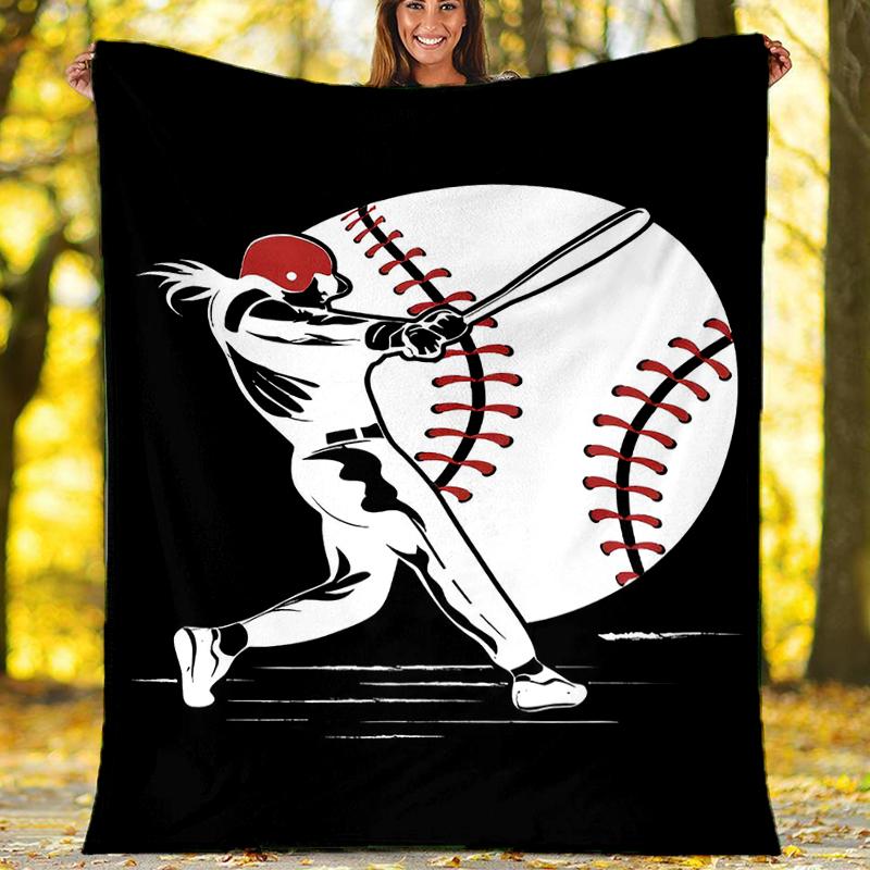 Baseball Theme Printed Blanket - Perfect for Couch, Bed, Travel & Outdoor Use | Machine Washable, Cozy & Durable.