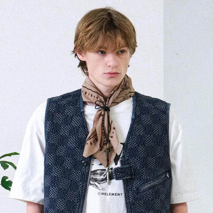 [UNI] Rope Grid Bandana (BEIGE)