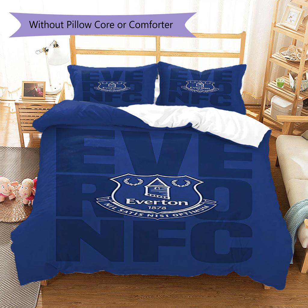 Everton F.C Pattern Bedding,Quilt Set Quilt Cover Pillowcase Home Birthday Gift(1 * duvet cover + 2 * pillowcase, without core)